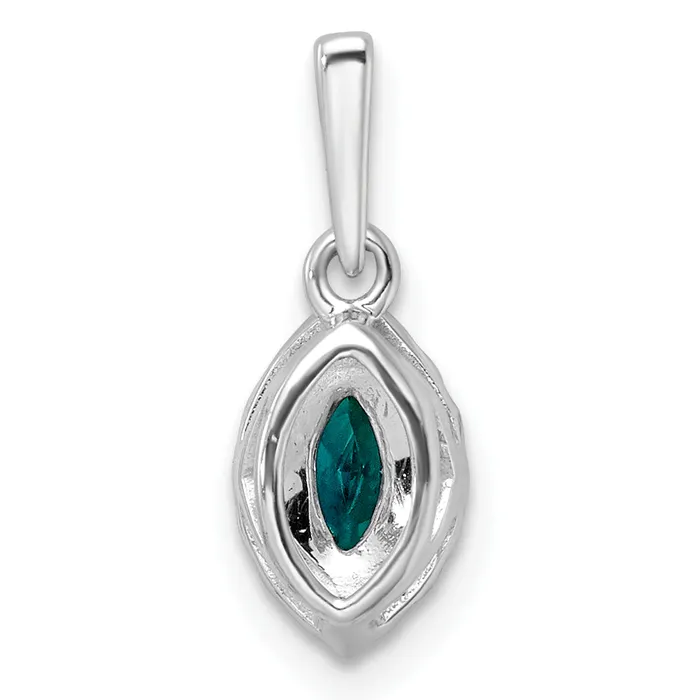 14k White Gold 110 Ct Lab Grown Diamond VSSI G and Lab Created Alexandrite June Birthstone Pendant Goldia Necklaces