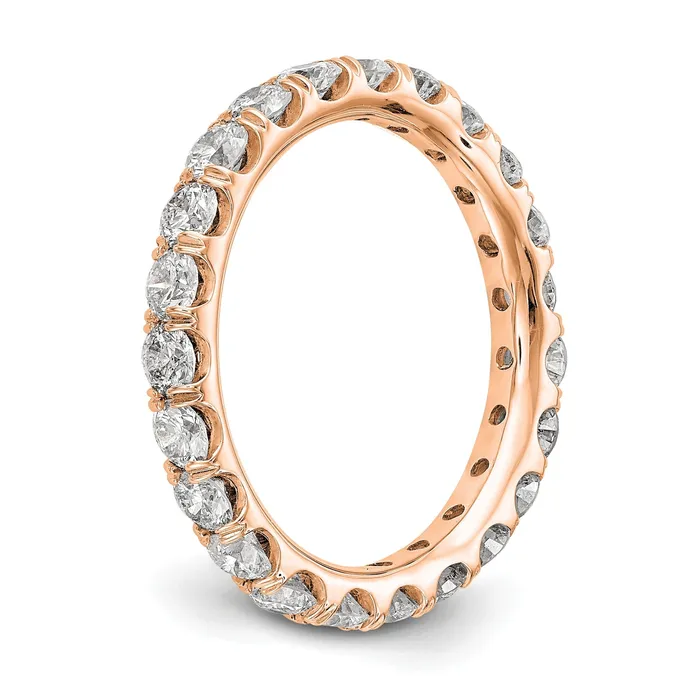 3 ct Natural Diamond Wedding Ring Womens UProng Eternity Band 14k Rose Gold Goldiacom Rings