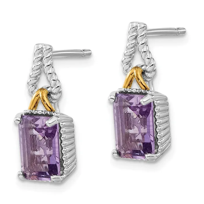 Earrings Goldia Sterling Silver u0026 Flash Goldplated Accent Pink Quartz Dangle Earrings