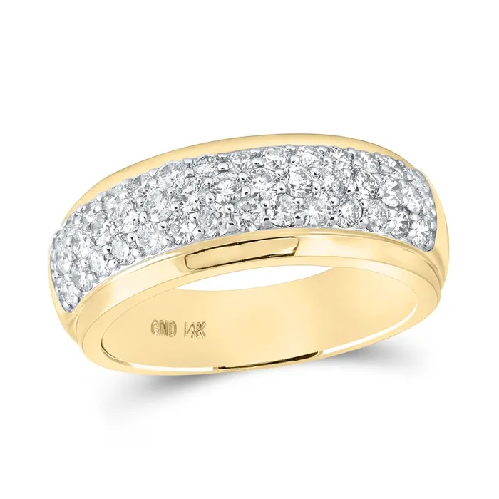 gndatlanta Rings 14k Yellow Gold Round Diamond Pave Band Ring 112 Cttw