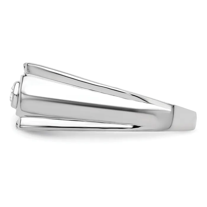 Goldia 14K White Gold Lab Grown VSSI G Diamond Mens Ring Rings