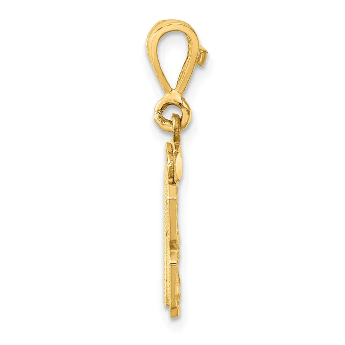 Goldia Charm Necklaces 14k Yellow Gold Small Brushed Diamondcut Number 87 Charm
