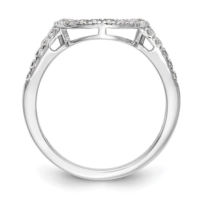Goldiacom 14k White Gold Real Diamond Contour Wedding Band Rings