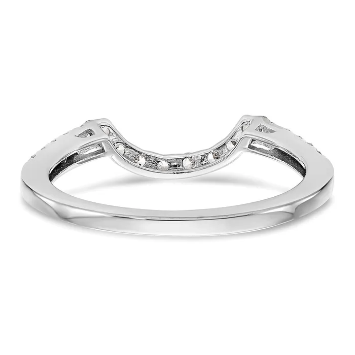 Goldiacom 14k White Gold Real Diamond Contour Wedding Band Rings