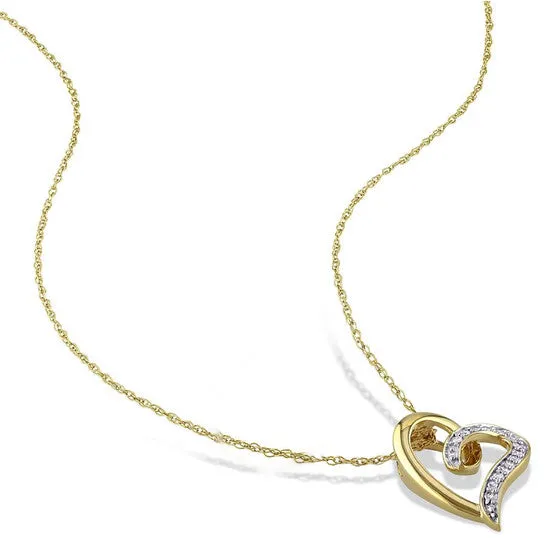 JMS always Necklaces Original AMOUR Diamond Heart Pendant with Chain In 10K Yellow Gold JMS always Necklaces Original AMOUR Diamond Heart Pendant with Chain In 10K Yellow Gold