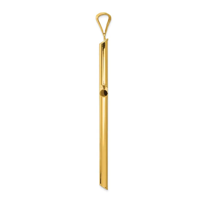 Necklaces 14k Yellow Gold Polished Tube Cross Pendant Goldia