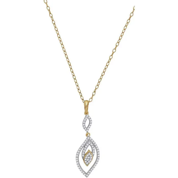 Necklaces gndatlanta 10k Yellow Gold Round Diamond Fashion Pendant 14 Cttw