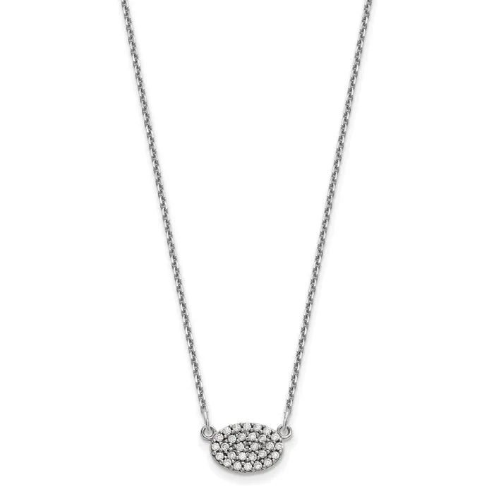 Necklaces Goldia 14k White Gold Real Diamond Cluster Oval Necklace