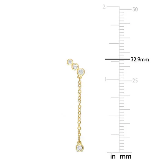 Original Created Forever 15 CT TGW Lab Created Diamond Dangle Earrings iin 18k Yellow Gold Plated Sterling Silver JMS always Earrings