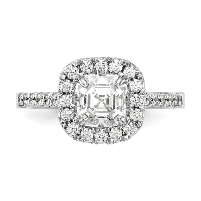 Rings Goldia 14k White Gold 12 Ct Lab Grown Diamond VSSI G 1 Ct Center Ascher Halo Engagement Ring