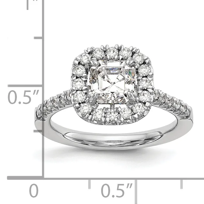 Rings Goldia 14k White Gold 12 Ct Lab Grown Diamond VSSI G 1 Ct Center Ascher Halo Engagement Ring