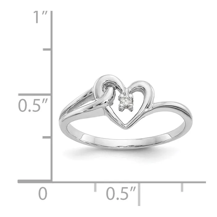Rings Goldia 14k White Gold Polished AA Diamond heart ring