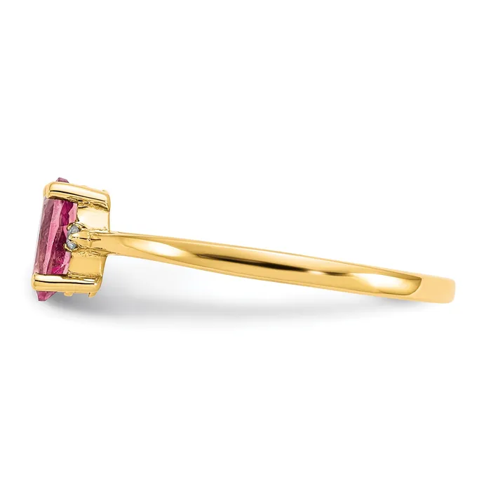 Rings Goldia Solid 14k Yellow Gold Simulated CZ u0026 Pink Tourmaline Birthstone Ring