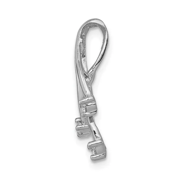 14k White Gold AA Diamond 316mm Stone Twisted Chain Slide TreasureFineJewelers Rings