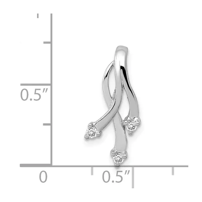 14k White Gold AA Diamond 316mm Stone Twisted Chain Slide TreasureFineJewelers Rings