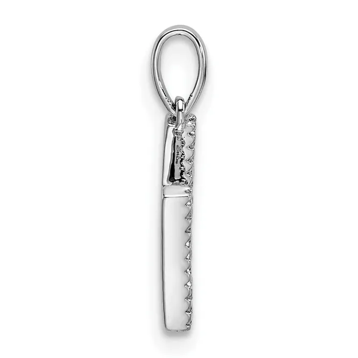14K White Gold Diamond Letter H Initial Pendant TreasureFineJewelers Necklaces