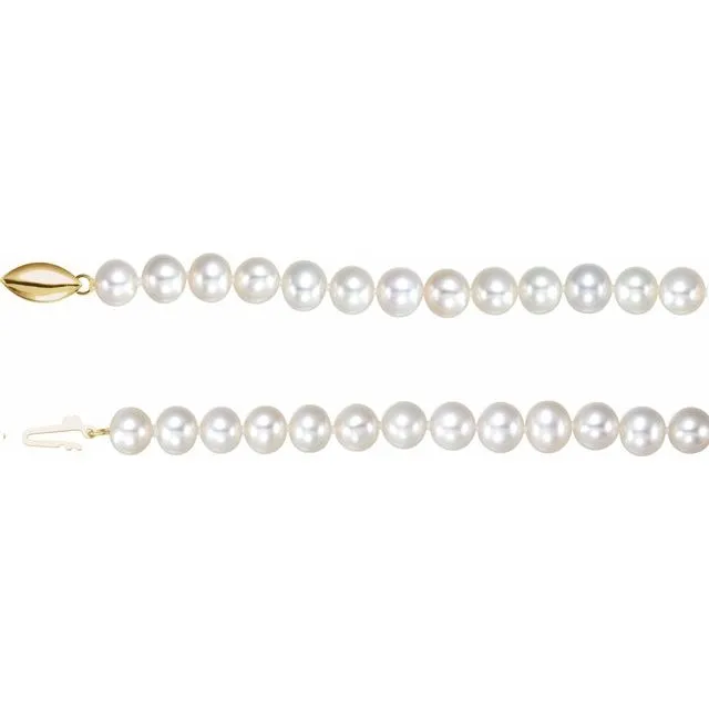 14K Yellow Freshwater Cultured Potato Pearl 18 Necklace TreasureFineJewelers Necklaces