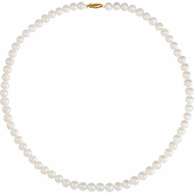 14K Yellow Freshwater Cultured Potato Pearl 18 Necklace TreasureFineJewelers Necklaces