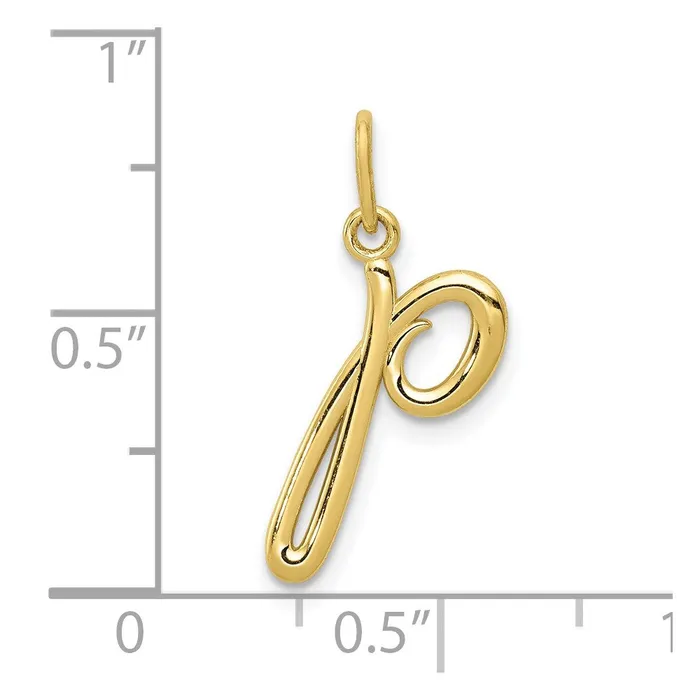 Charm Necklaces 10k Yellow Gold Letter p Initial Charm TreasureFineJewelers
