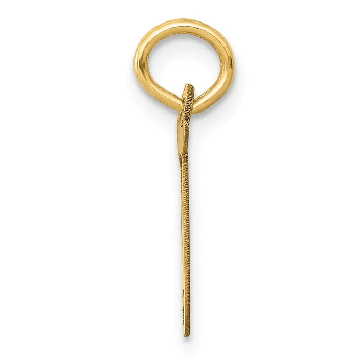 Charm Necklaces TreasureFineJewelers 14k Yellow Gold Small Fancy Script Letter T Initial Charm