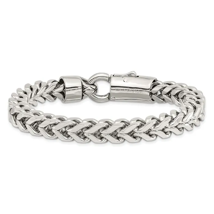 Chisel Stainless Steel Antiqued and Polished 85 inch Franco Link Bracelet TreasureFineJewelers Bracelets