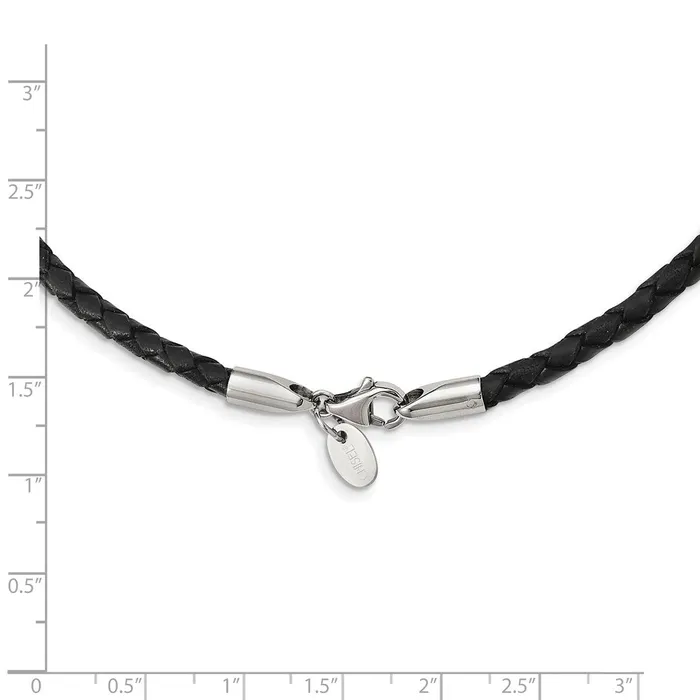 Necklaces TreasureFineJewelers Chisel 4mm Genuine Leather Weave 18 inch Necklace