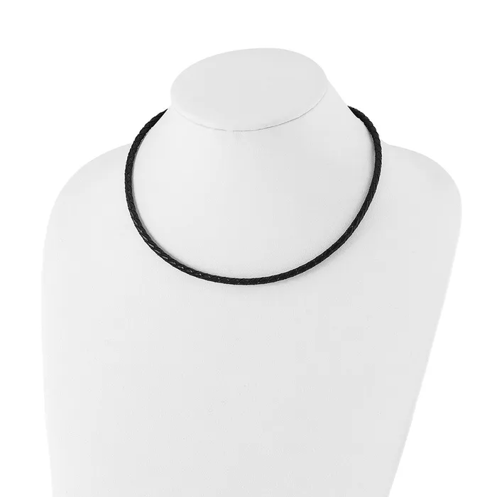 Necklaces TreasureFineJewelers Chisel 4mm Genuine Leather Weave 18 inch Necklace