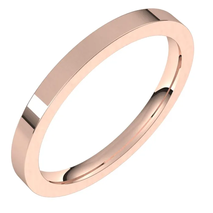Rings TreasureFineJewelers 14K Rose Gold 2 mm flat comfort fit Wedding Band Rings TreasureFineJewelers 14K Rose Gold 2 mm flat comfort fit Wedding Band