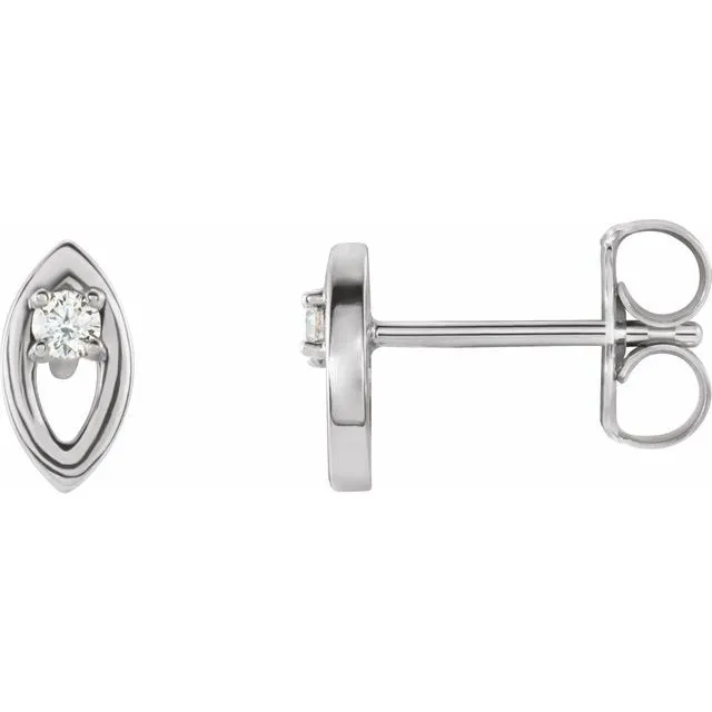TreasureFineJewelers Earrings 14K White 05 CTW Diamond Solitaire Earrings