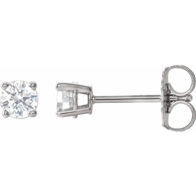 TreasureFineJewelers Earrings 14K White Gold 13 CTW Natural Diamond Stud Earrings with Friction Post
