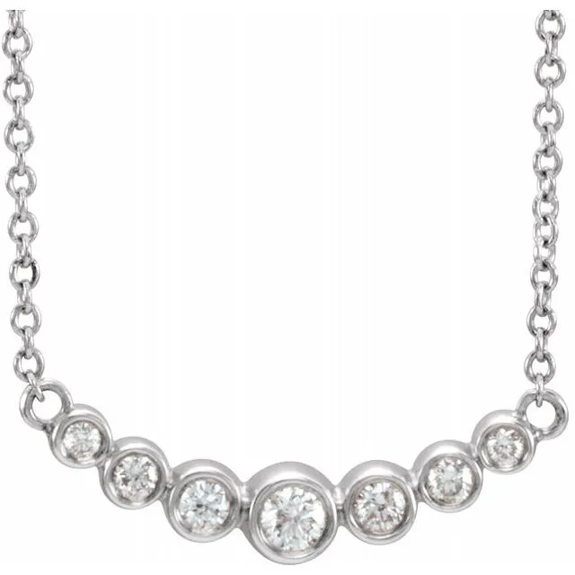 TreasureFineJewelers Necklaces 14K White 15 CTW Diamond 1618 Necklace