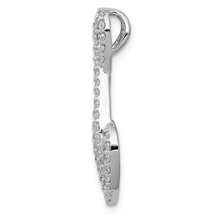 TreasureFineJewelers Necklaces 14k White Gold 12ct Diamond Fancy Heart Infinity Chain Slide