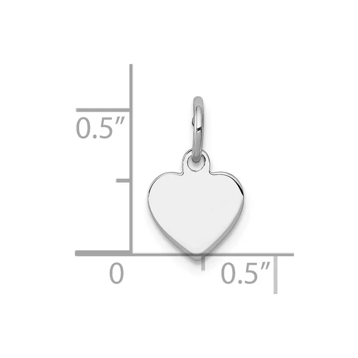 TreasureFineJewelers Rings Sterling Silver Rhplt Engraveable Heart Polished FrontBack Disc Charm