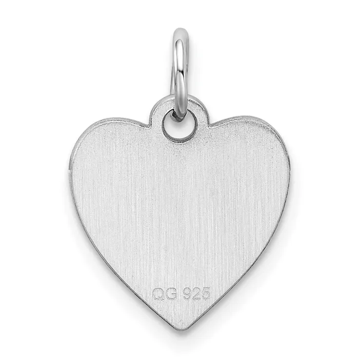TreasureFineJewelers Rings Sterling Silver Rhplt Engraveable Heart Polished FrontBack Disc Charm