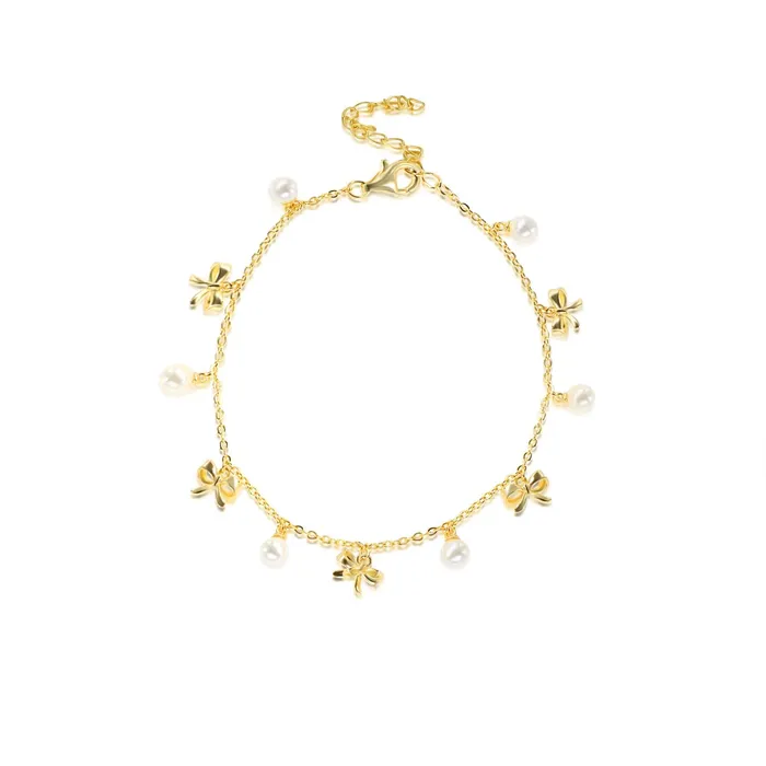 Trendolla Jewelry Earrings Coquette Charm Dainty Pearl Ring Bracelet Necklace Delicate Stud Earrings Set designed by Katie