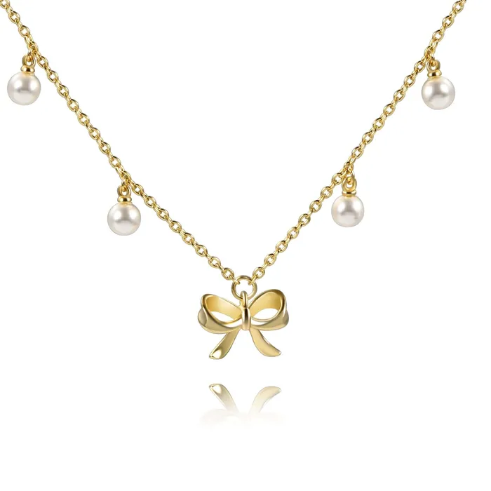 Trendolla Jewelry Earrings Coquette Charm Dainty Pearl Ring Bracelet Necklace Delicate Stud Earrings Set designed by Katie