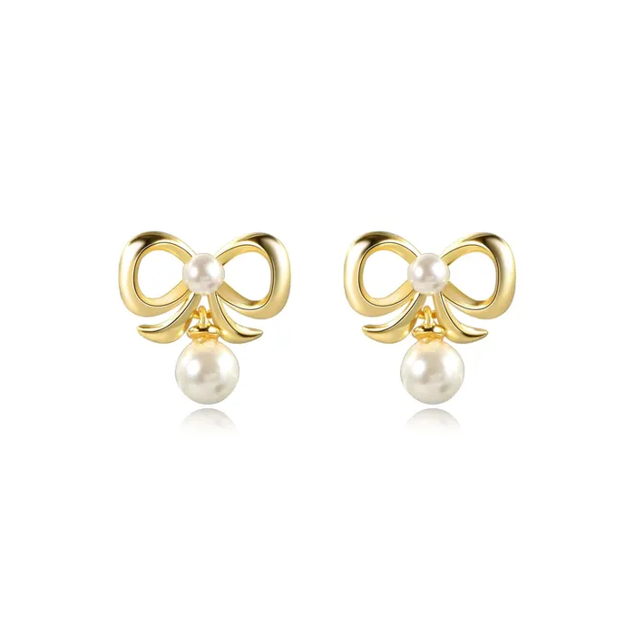 Trendolla Jewelry Earrings Coquette Charm Dainty Pearl Ring Bracelet Necklace Delicate Stud Earrings Set designed by Katie