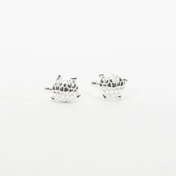 Tiny Silver Turtle Studs Silver Lotus Rings