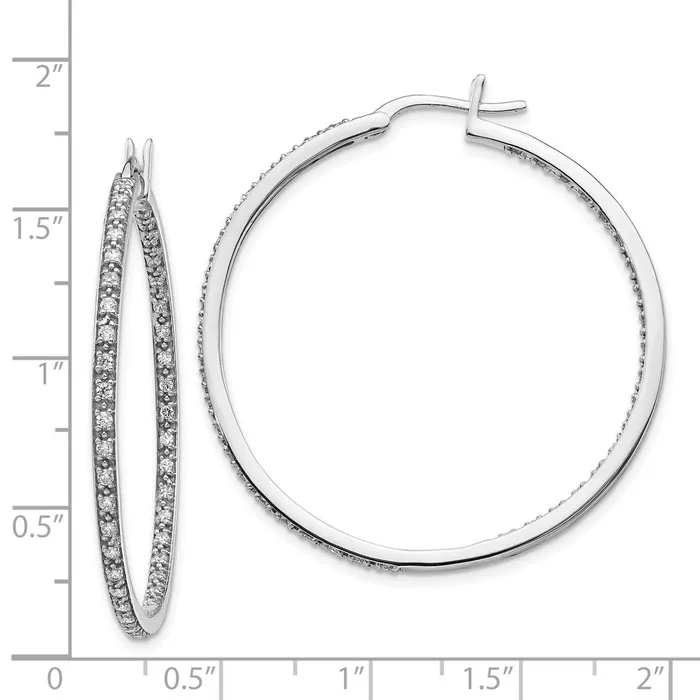 14k White Gold Diamond InOut Hoop EarringsWBCEM5423088WA WB Choice Jewelry Earrings 14k White Gold Diamond InOut Hoop EarringsWBCEM5423088WA WB Choice Jewelry Earrings