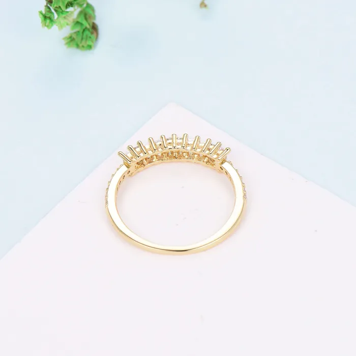 Baguette cut moissanite wedding ring Unique Half Eternity Moissanite Stacking matching ring Bridal ringYellow gold Anniversary band ring PENFINE Rings Baguette cut moissanite wedding ring Unique Half Eternity Moissanite Stacking matching ring Bridal ringYellow gold Anniversary band ring PENFINE Rings