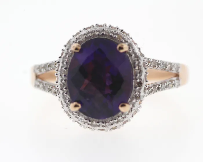 IMANI BROTHERS Rings 10KR AMETHYST AND DIAMOND RING 26CTTW