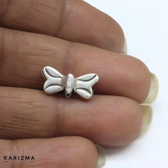 Karizma Jewels Earrings Black Thread 925 Sterling Silver Butterfly Oxidized Women single Anklet