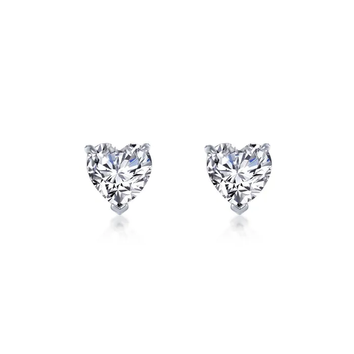 Lafonn Earrings 35 CTW Heart Solitaire Stud Earrings