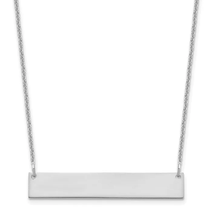 WB Choice Jewelry 14K White Gold Medium Polished Blank Bar NecklaceWBCXNA1202W Necklaces