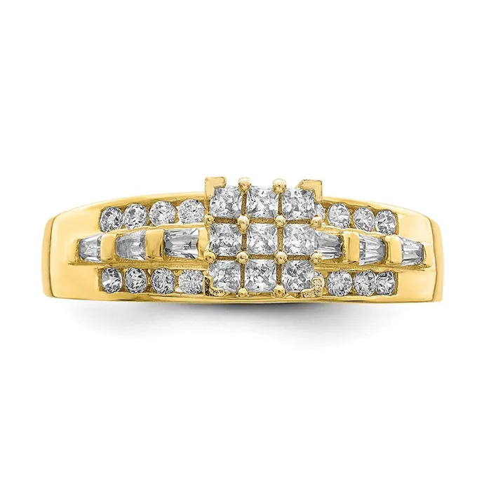 WB Choice Jewelry Rings 10K CZ Micropave Solitarie RingWBC10C1411