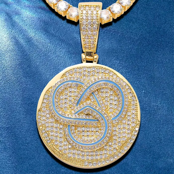 IceZeusShop Necklaces Round Hip hop Jewelry Gold Filled Micro Pave CZ Pendant