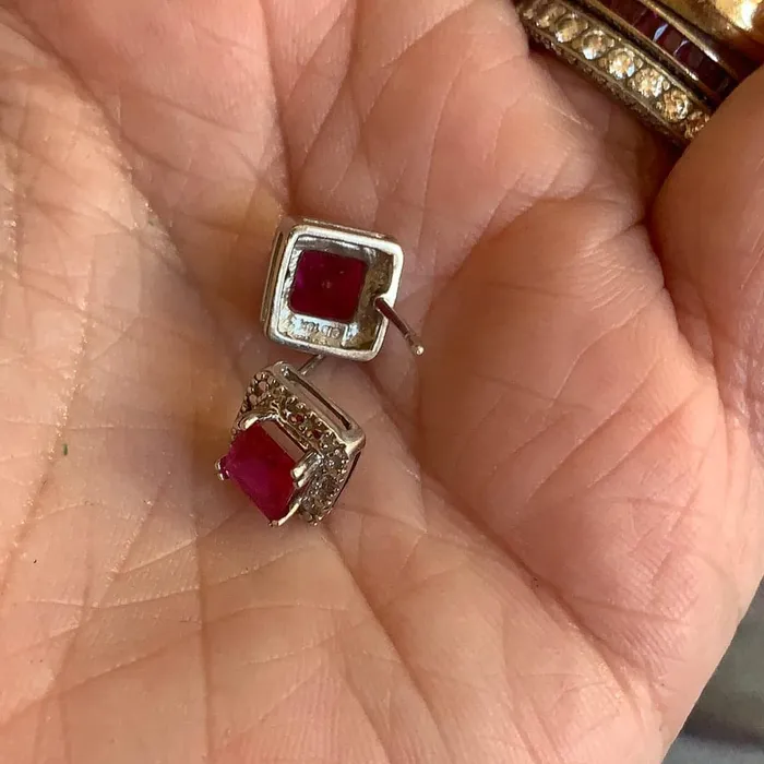 Pink Sapphire Diamond Halo Earrings 10k Gold Vintage Love Vintage Paris Earrings