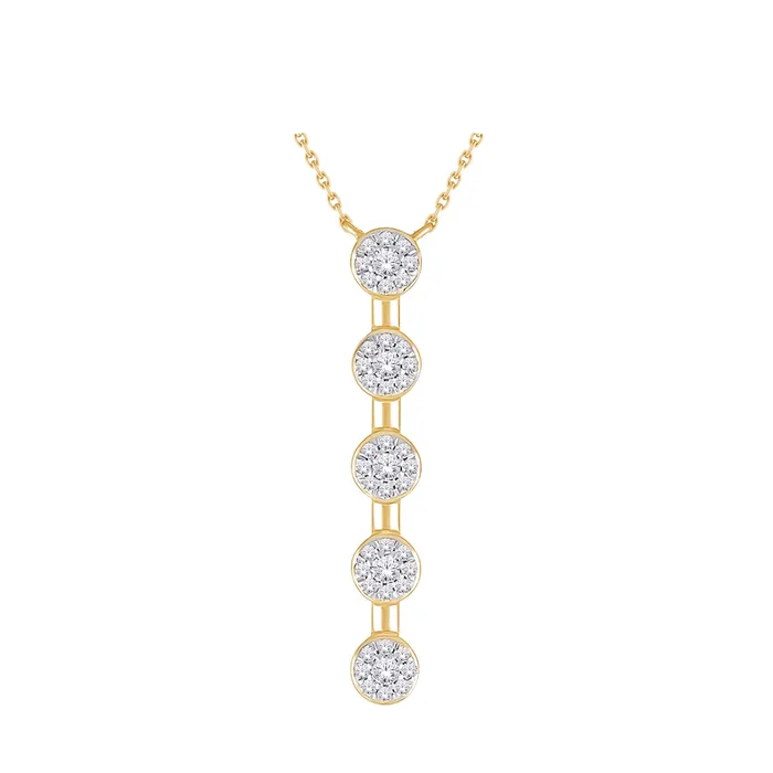 10kt Yellow Gold 025cttw Diamond Bar Pendant Independent Jewellers PreStyled Sets