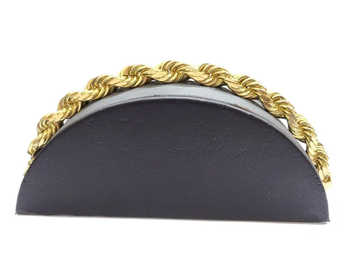 Gold and Diamond Bracelets Real 10K Yellow Gold Rope Bracelet 10mm 8 Inch Lobster Lock For mens On Sale