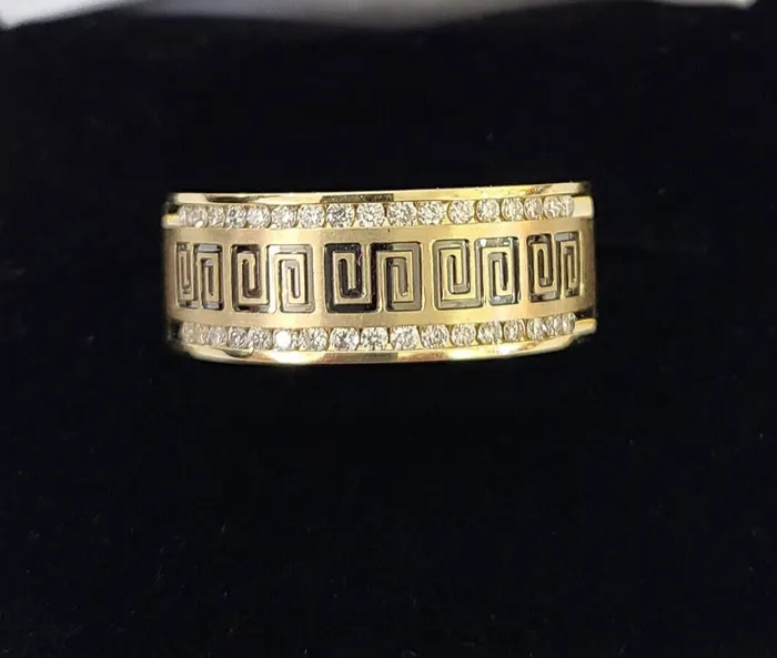 Gold and Diamond Rings Real 14k Yellow Gold Diamond Mens Ring Band Wedding Genuine Natural Genuine Gold and Diamond Rings Real 14k Yellow Gold Diamond Mens Ring Band Wedding Genuine Natural Genuine